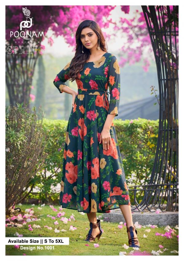 Poonam Spring Valley Digital Printed Georgette Kurti Collection